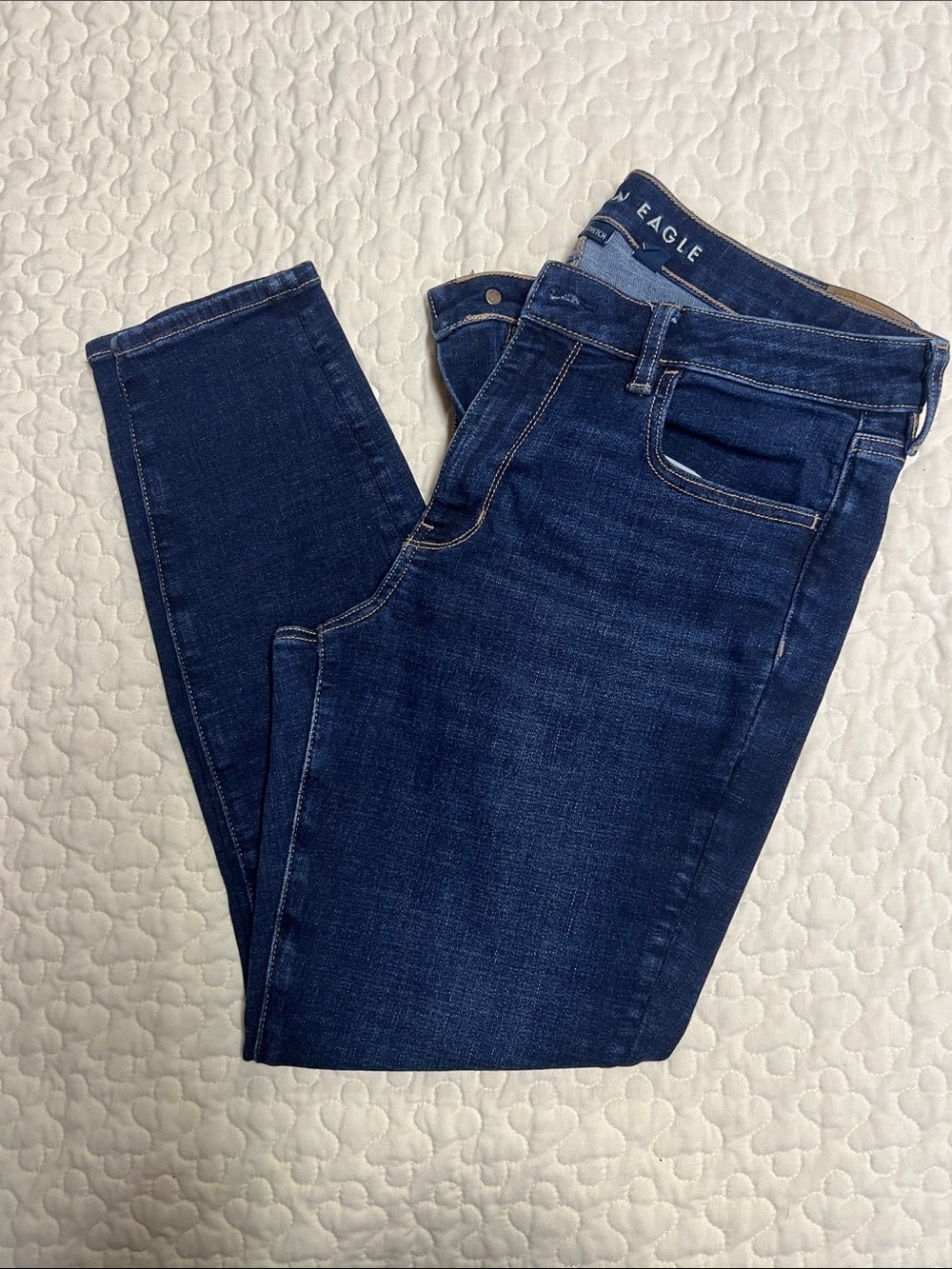 American Eagle Outfitters Dark Blue Skinny Jeans size 12 short jegging